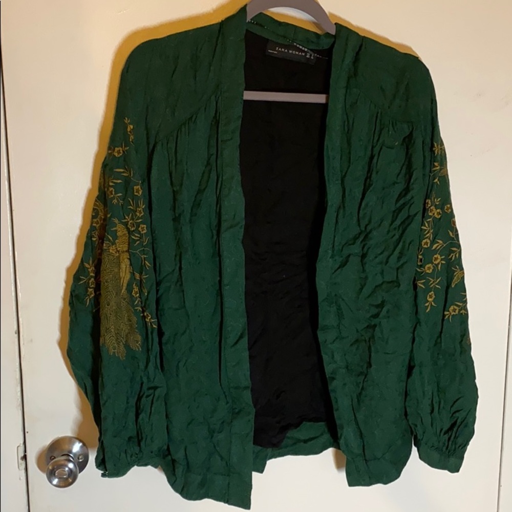 Zara green peacock sweater